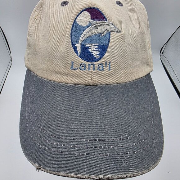 Ouray Sportswear Dolphin Lanai Hat Adjustable Tan Gray Cotton Baseball Cap - Picture 9 of 9